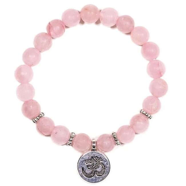 Armband Rozenkwarts met OHM Bedel