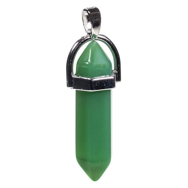 Hanger Groene Aventurijn met Zilverkleurig Oogje