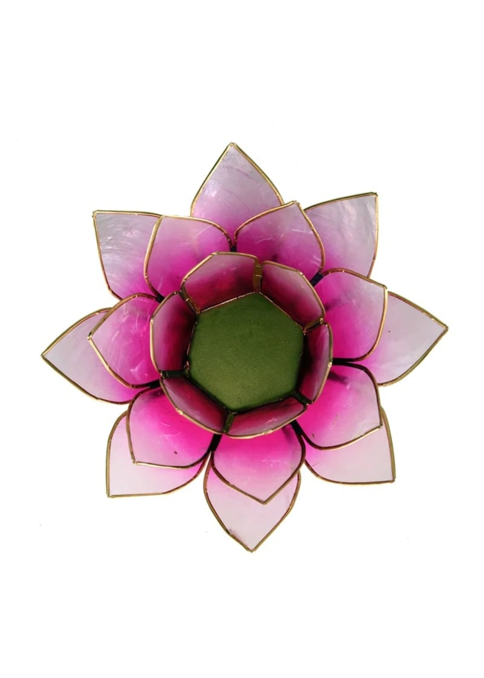 Mani Bhadra Lotus sfeerlicht roze/lichtroze goudrand