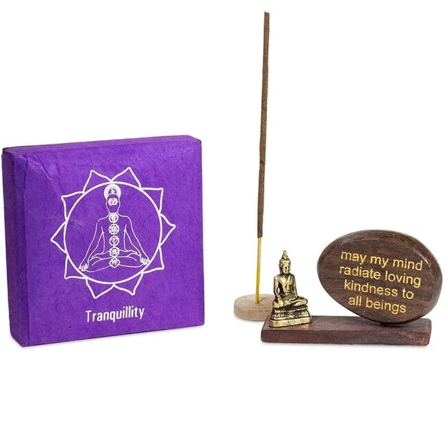 Mani Bhadra Cadeauset Boeddhabeeldje met Affirmatie Tranquility