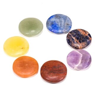 Mani Bhadra Edelstenen SET 7 Chakra Stenen Rond