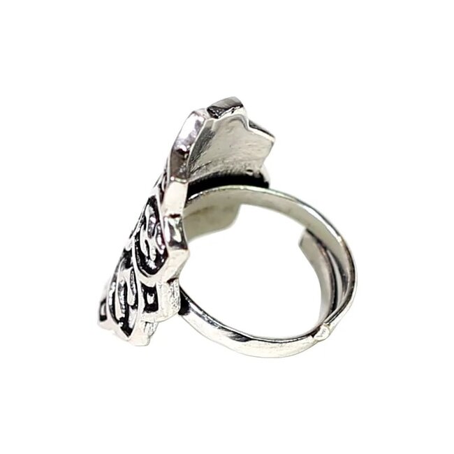 Ring lotus zilverkleurig