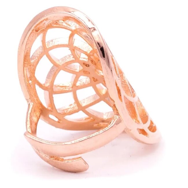 Ring seed of life roze goudkleur
