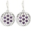 Oorbellen Bloem des Levens Amethist 925 Zilver
