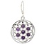 Oorbellen Bloem des Levens Amethist 925 Zilver