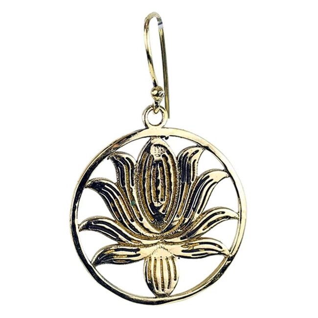 Oorbellen lotus goudkleurig