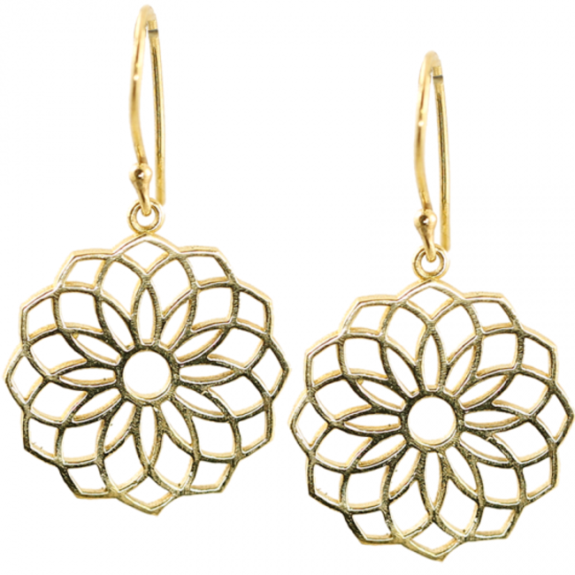 Oorbellen seed of life goudkleurig