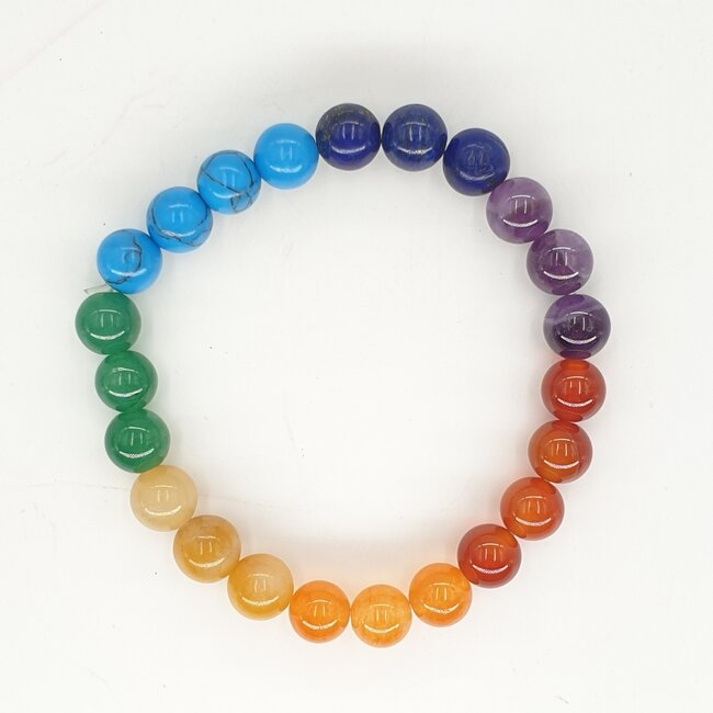 PuurSpirits Armband met 7 Chakra Edelstenen  in Cadeau Doos