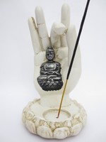 PuurSpirits Wierookhouder Boeddha - Witte Hand Porselein