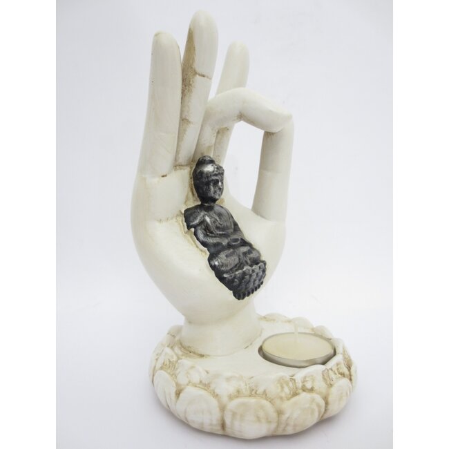 PuurSpirits Wierookhouder Boeddha - Witte Hand Porselein