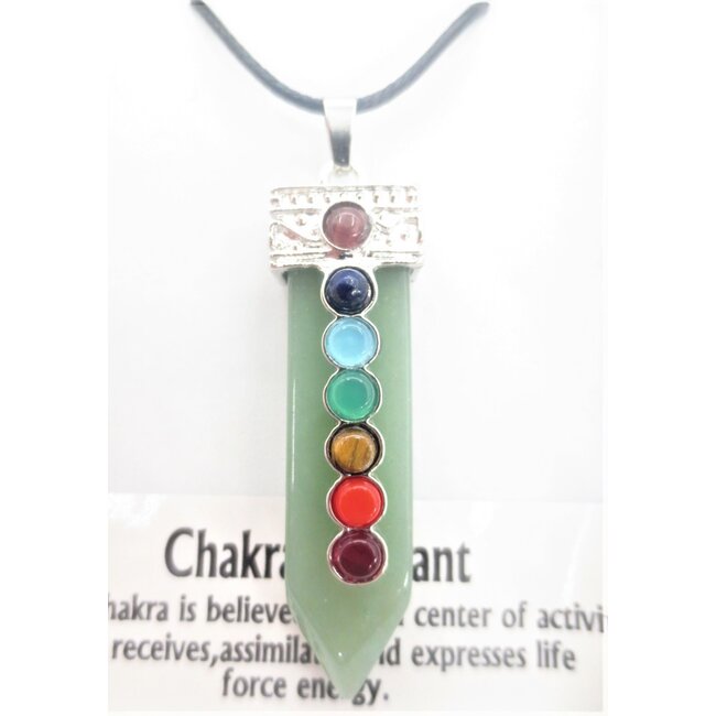 Ketting Jade Hanger met 7 Chakra Stenen in Cadeaudoos