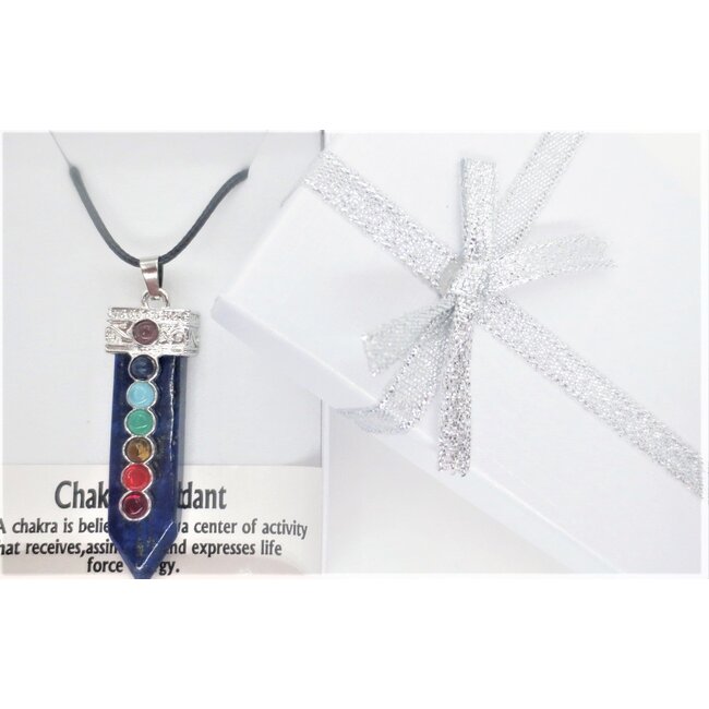 Ketting Lapis Lazuli Hanger met 7 Chakra Stenen