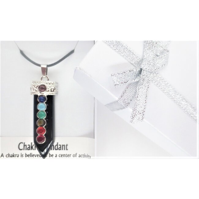 Onyx Hanger met Ketting  - 7 Chakra Stenen