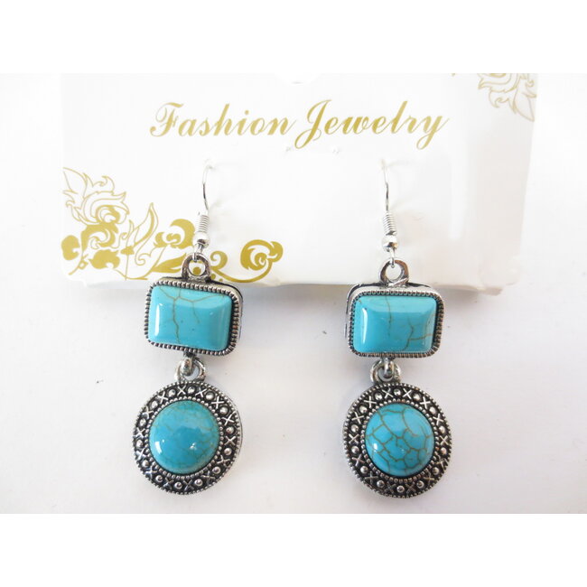Sieraden Set Turquoise Ketting en Oorbellen - Julia