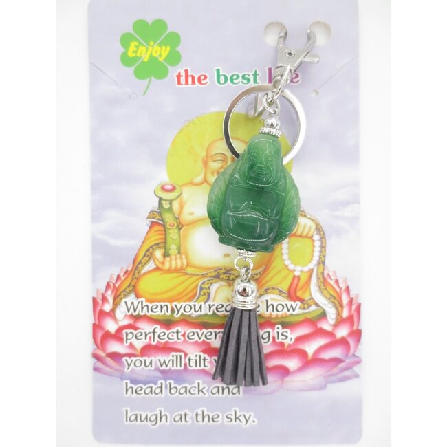 PuurSpirits Lachende Boeddha Sleutelhanger