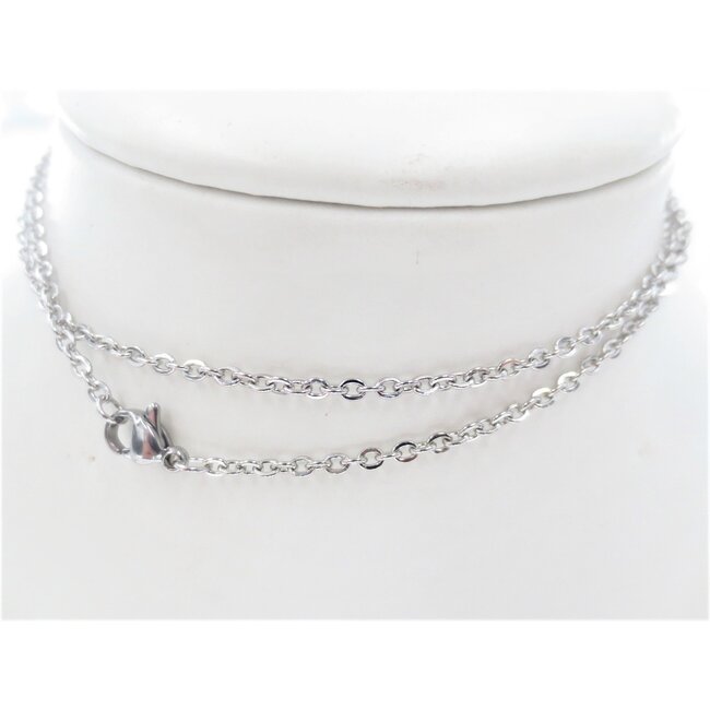 Ketting Edelstaal Zilverkleurig - 55 cm