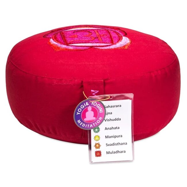 Meditatiekussen 1e Chakra Muladhara Geborduurd