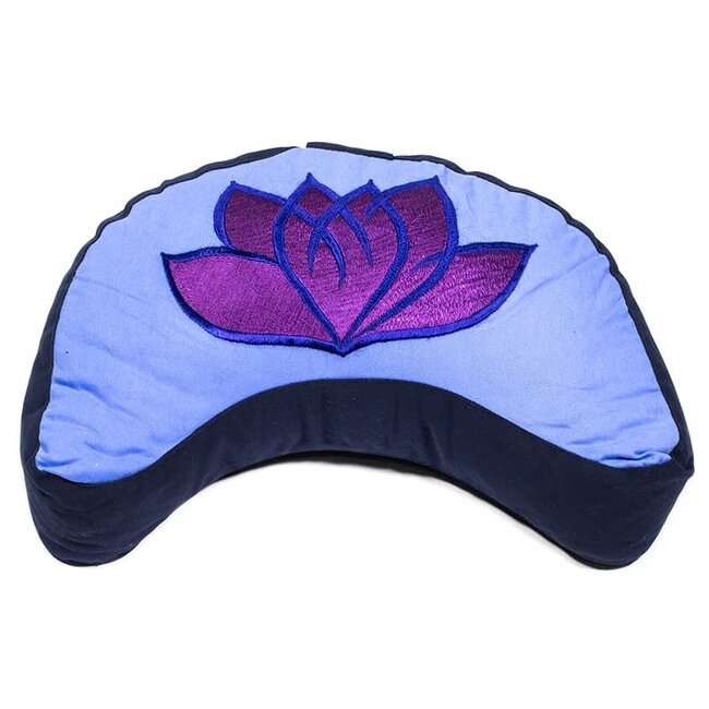 Yogi & Yogini  Meditatiekussen Halve Maan - Violet-Blauw Lotus