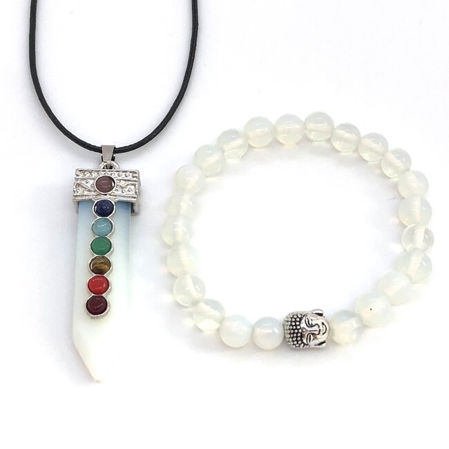 PuurSpirits Sieraden Set Opaliet  in Luxe Cadeau Doos