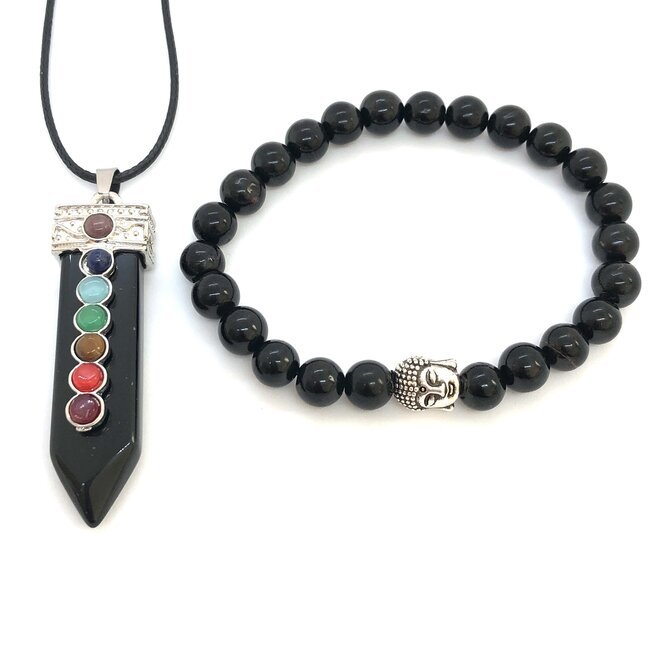 PuurSpirits Sieraden Set Onyx in Luxe Cadeau Doos