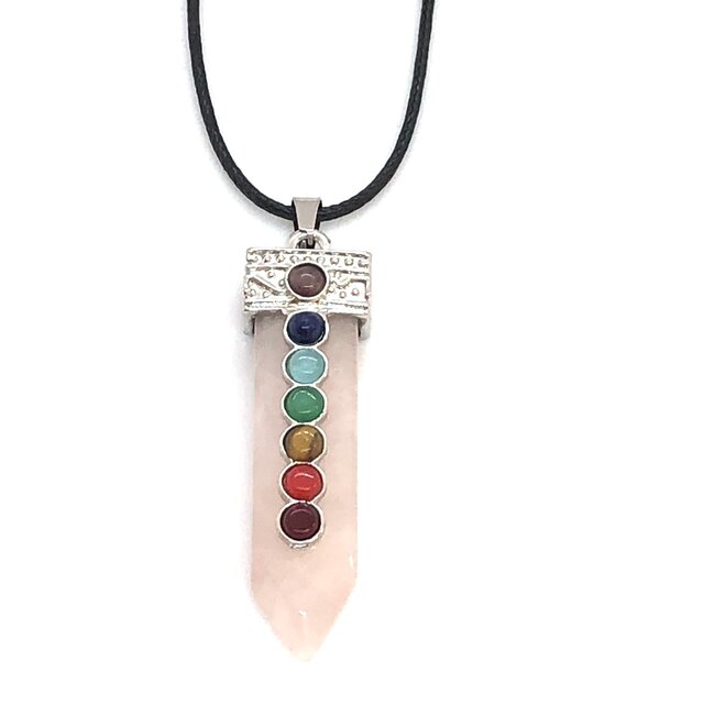 Sieradenset Rozenkwarts 7 Chakra in Cadeaudoos
