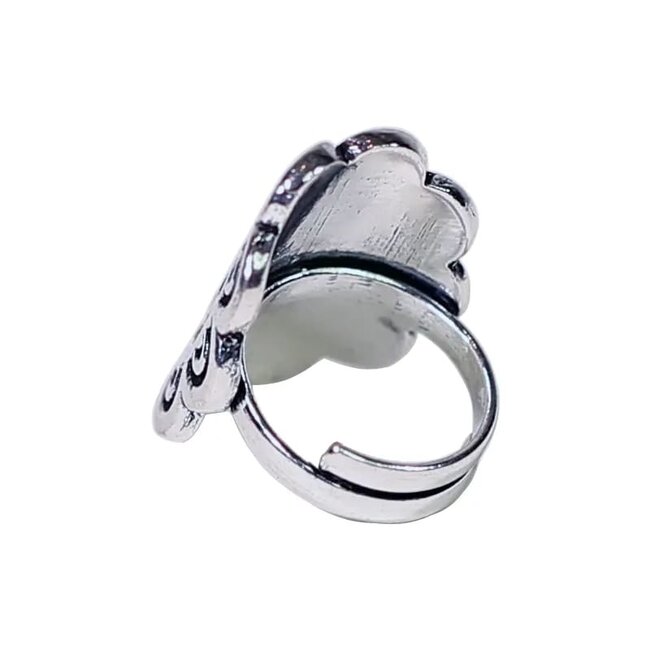 Ring ohm zilverkleurig