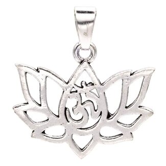 PuurSpirits Hanger Ohm Lotus - Zilverkleur