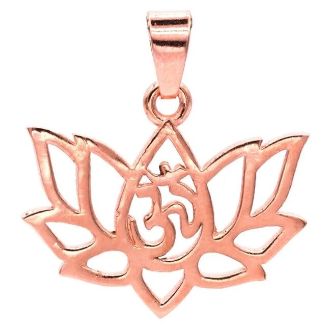 Hanger Lotus met Ohm Symbool Koperkleurig