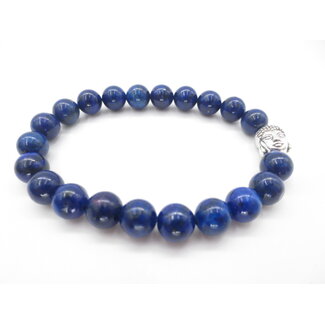 PuurSpirits Lapis Lazuli Armband met Zilver Boeddhahoofd