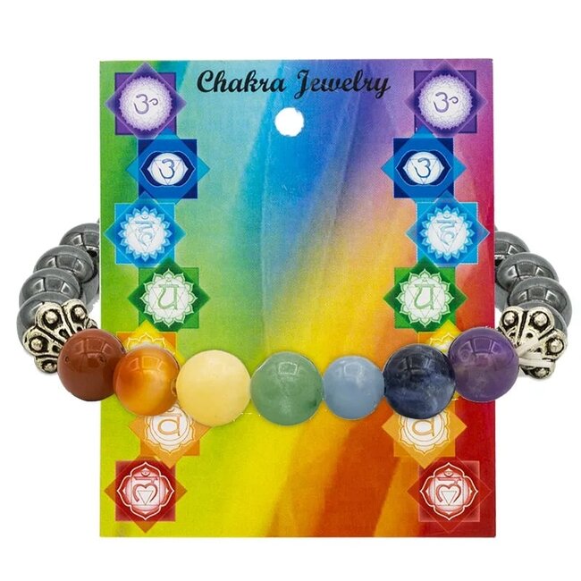 Armband Chakra Hematiet Elastisch 18 cm