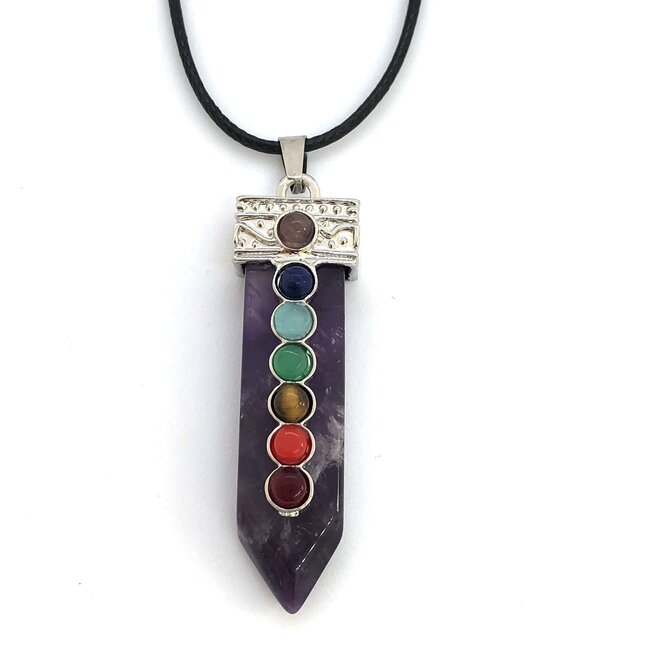 Sieradenset Armband Ketting Amethist 7 Chakra