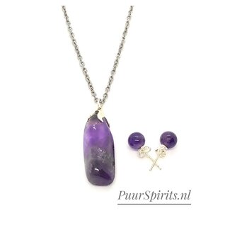 PuurSpirits Sieraden Set  met Amethist Donker Paars