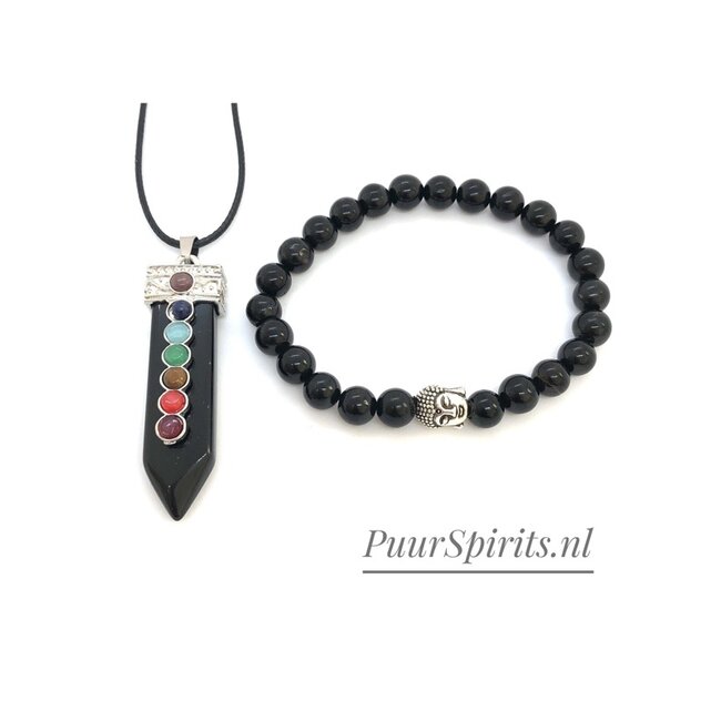 PuurSpirits Sieraden Set Onyx - 7 Chakra
