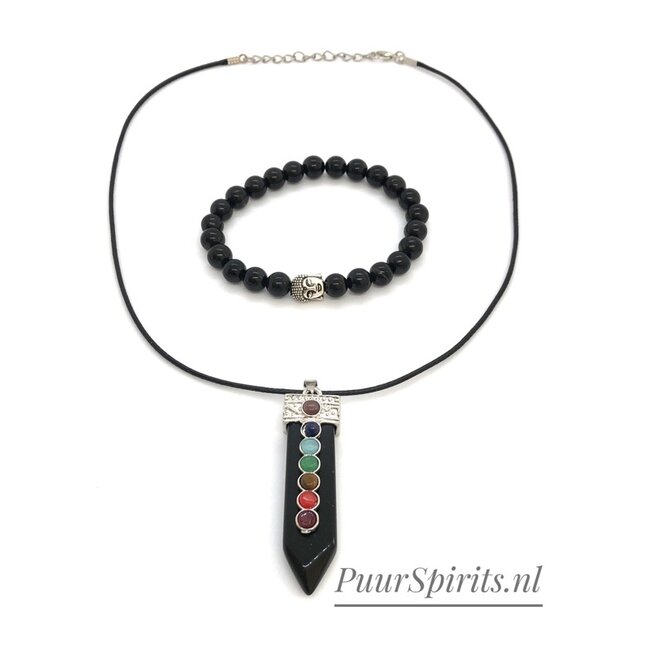 PuurSpirits Sieraden Set Onyx - 7 Chakra