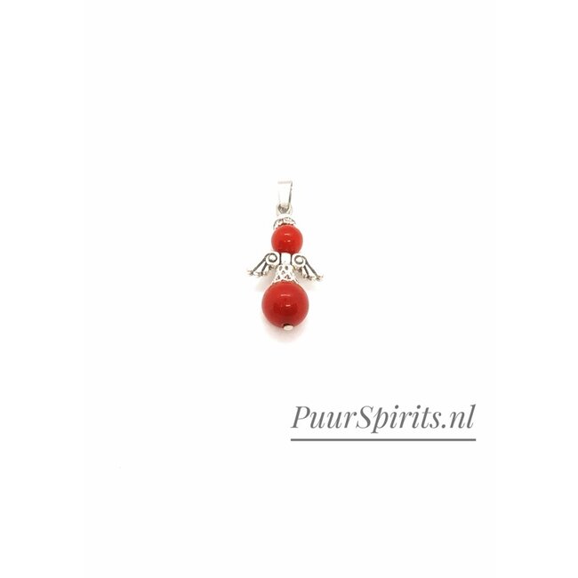 PuurSpirits Rood Koraal Engel Hanger