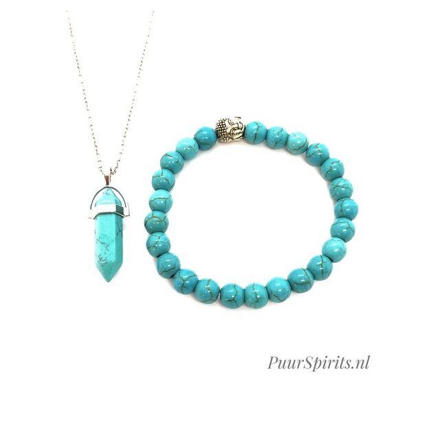 PuurSpirits Sieraden Set Turquoise - Ketting & Armband