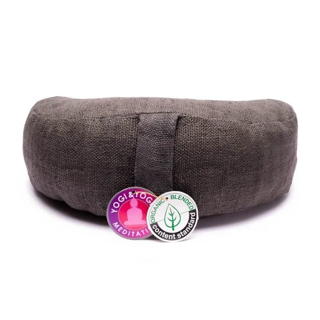 Meditatiekussen Grijs Hennep - Halve Maan
