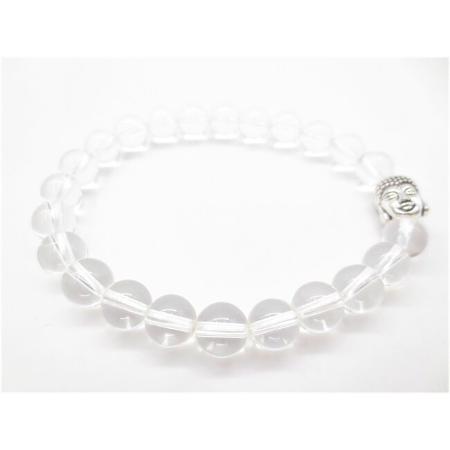 Bergkristal  Armband met Boeddhahoofd