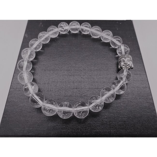 Bergkristal  Armband met Boeddha Kop
