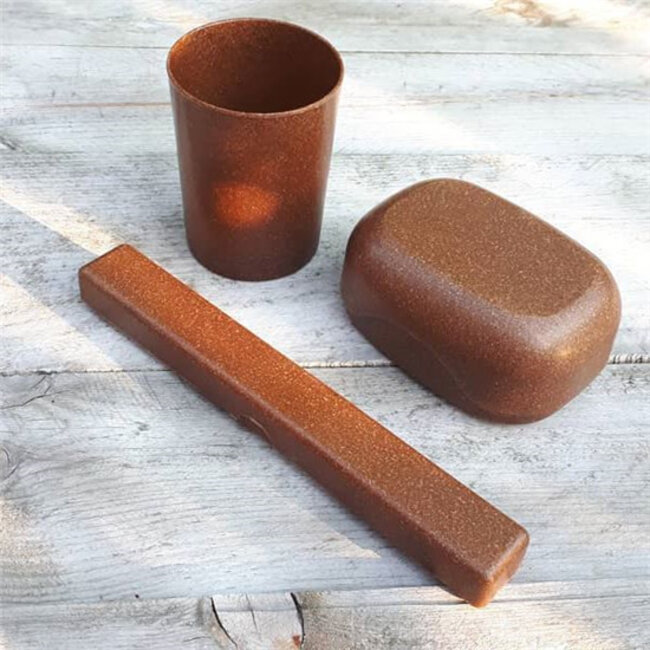 Tandenborstel case vloeibaar hout - donker