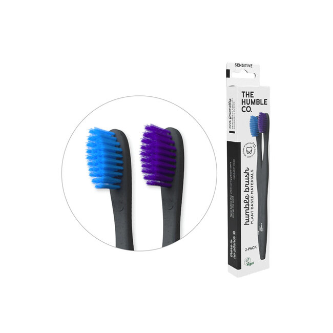 Plant based tandenborstels - 2 stuks - blauw/paars