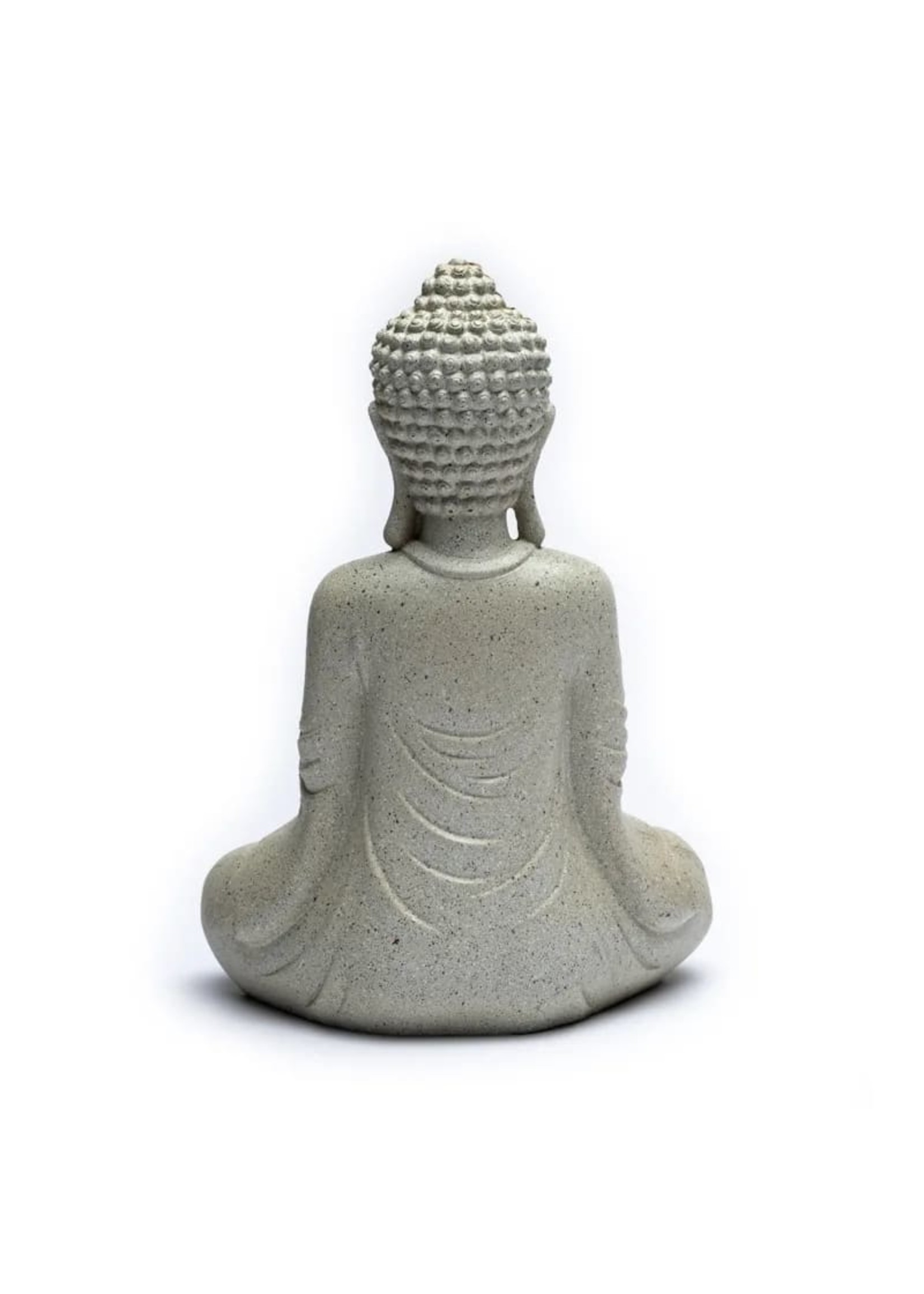 PuurSpirits Meditatie Boeddha met Kaarshouder Steengrijs