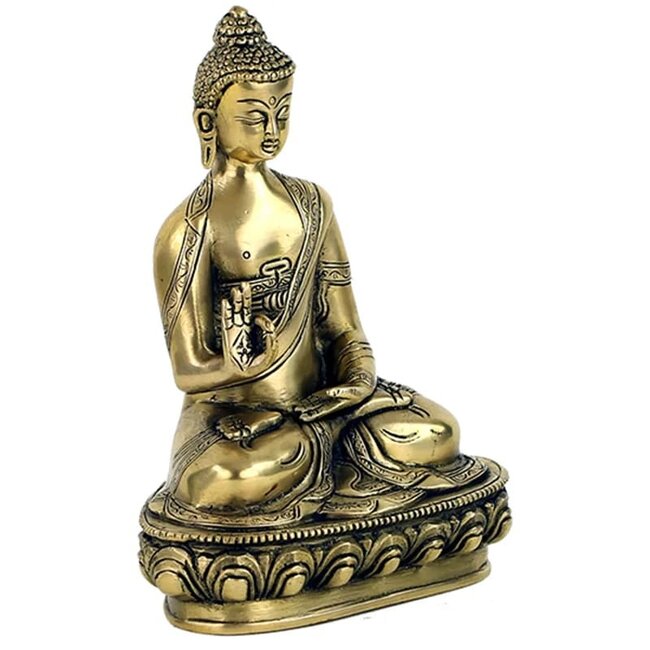 Boeddha Teaching Beeld Enkelkleurig Messing