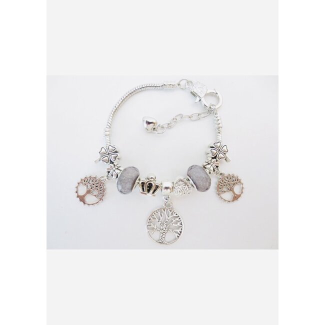 PuurSpirits Pandora Style Armband  met Tree of Life Bedels
