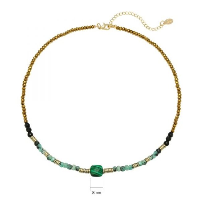 Halsketting Edelsteen Kralen Turquoise - Natural Beauty