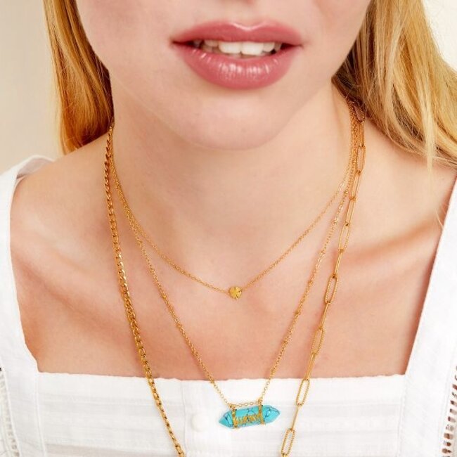 Ketting Turquoise Natuursteen  Lucky