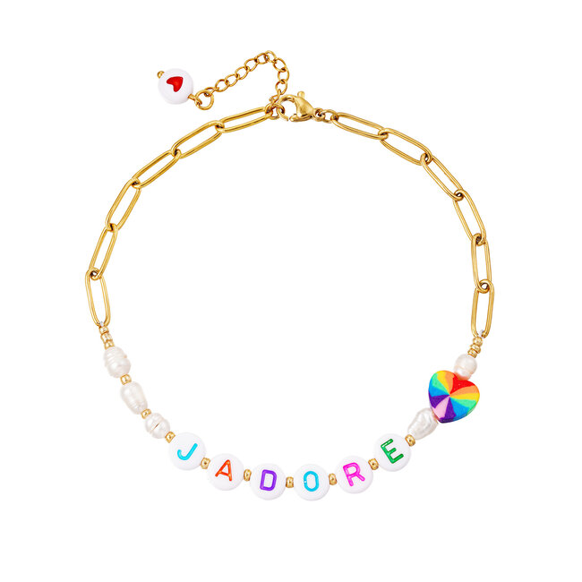 Enkelbandje Goudkleurig met Parels J'adore