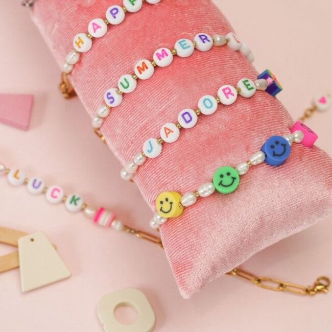 Enkelbandje met Smiley Bedels Goudkleurig