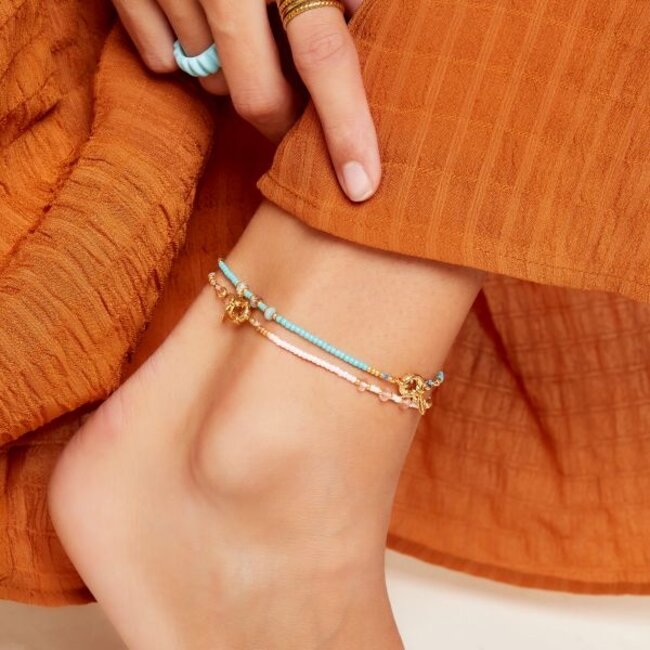 PuurSpirits Enkelbandje met Roze Kralen