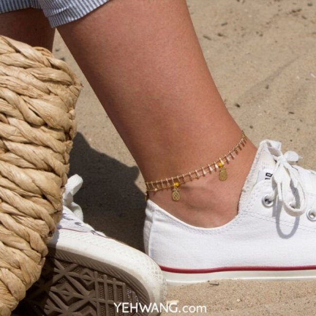 PuurSpirits Zilverkleurig Enkelbandje met Kleine Staafjes